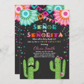 Señor oder Señorita Geschlecht Einladung Fiesta (Vorne/Hinten)
