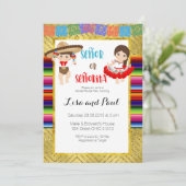 Señor oder Señorita Geschlecht Einladung Fiesta (Stehend Vorderseite)