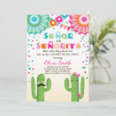 Señor oder Señorita Geschlecht Einladung Fiesta (Stehend Vorderseite)