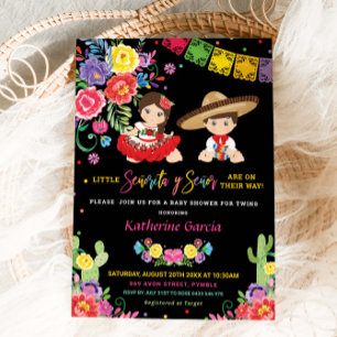 Senor Twins Baby Dusche Einladung