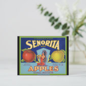 Senorita Apples San Francisco Postkarte (Stehend Vorderseite)