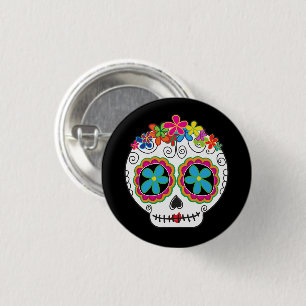 Señorita Calavera Tag des Toten Zuckerschädels Button