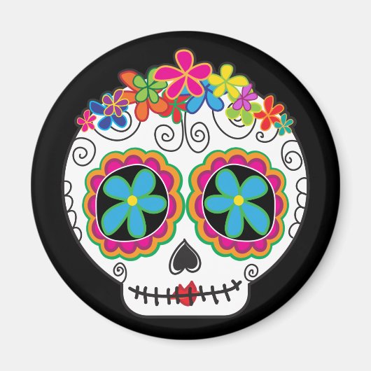 Señorita Calavera Tag des Toten Zuckerschädels Magnet (Vorne)