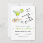 Señorita Margarita Mexican Fiesta Birthday Einladung (Vorderseite)