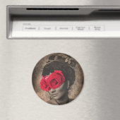 Senorita mit Rose Covered Eyes Magnet (In Situ (Geschirrspüler))