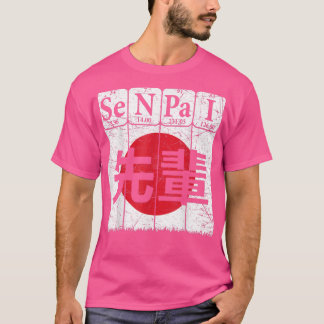 Senpai Periodic Table Elemente Kanji Japanese Flag T-Shirt