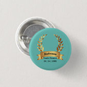 Sensational Laurel Leaf Best Happy Family Button (Vorne & Hinten)