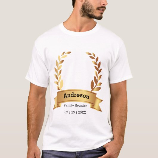 Sensational Laurel Leaf Best Happy Family T-Shirt (Vorderseite)