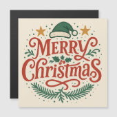 Sensational Merry Christmas typography card Magnetkarte (Vorne/Hinten)