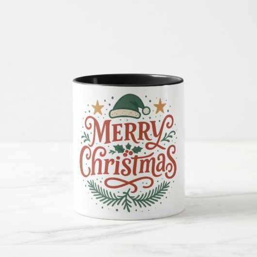 Sensational Merry Christmas typography Tasse (Zentrum)