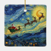 Sensational Van Gogh-esque Santa Rudolph Keramikornament (Rückseite)