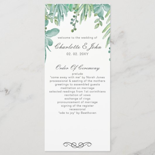 Sensationelle Hochzeitsprogramme Programm (Vorderseite)