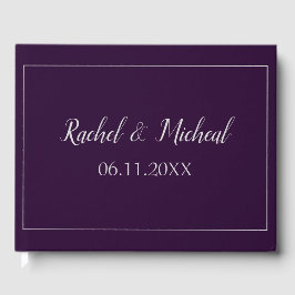Sensationelle Lila und silberne Hochzeit Gästebuch