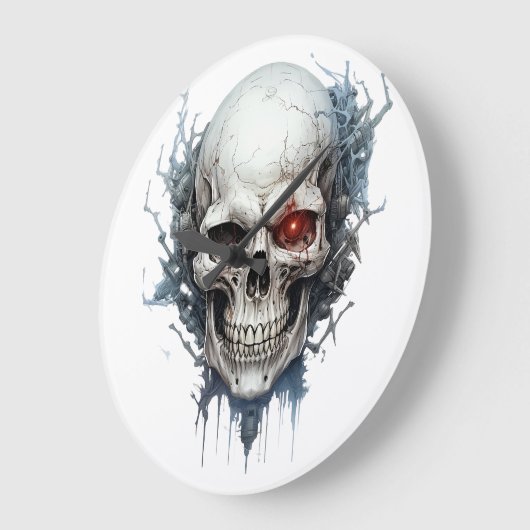 🕰️ 💀 sensationelle Skull Wall Clock 💀 🕰️ Große Wanduhr (Winkel)