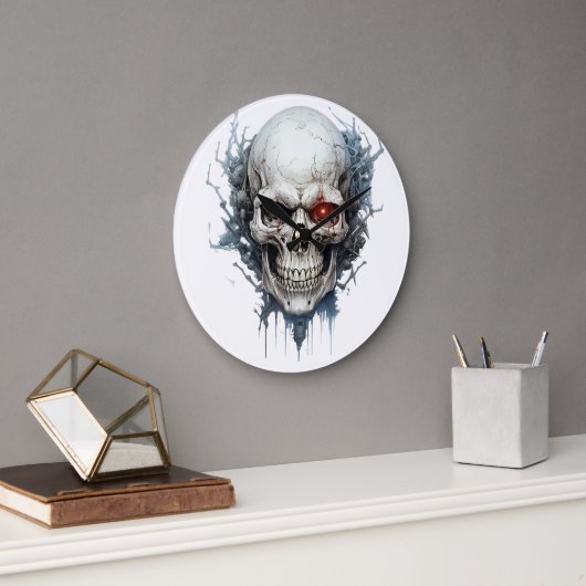 🕰️ 💀 sensationelle Skull Wall Clock 💀 🕰️ Große Wanduhr (Büro)