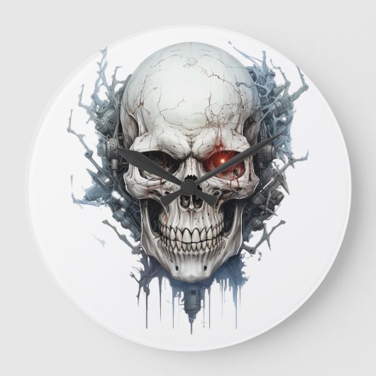 🕰️ 💀 sensationelle Skull Wall Clock 💀 🕰️ Große Wanduhr (Vorderseite)