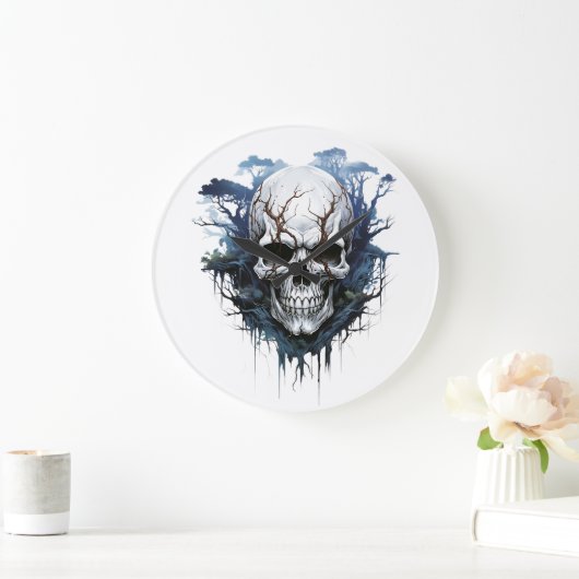 🕰️ 💀 sensationelle Skull Wall Clock 💀 🕰️ Große Wanduhr (Zuhause)