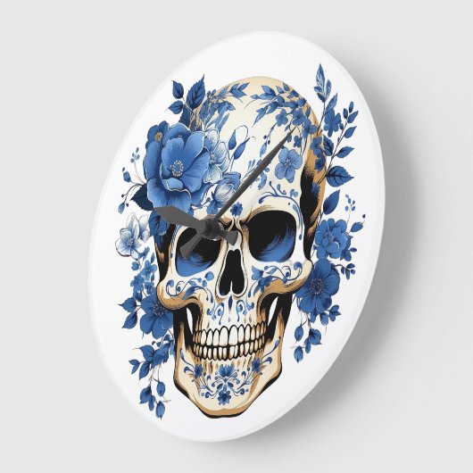🕰️ 💀 sensationelle Skull Wall Clock 💀 🕰️ Große Wanduhr (Winkel)