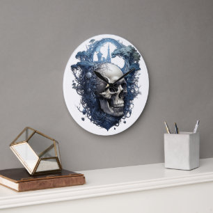 🕰️ 💀 sensationelle Skull Wall Clock 💀 🕰️ Große Wanduhr