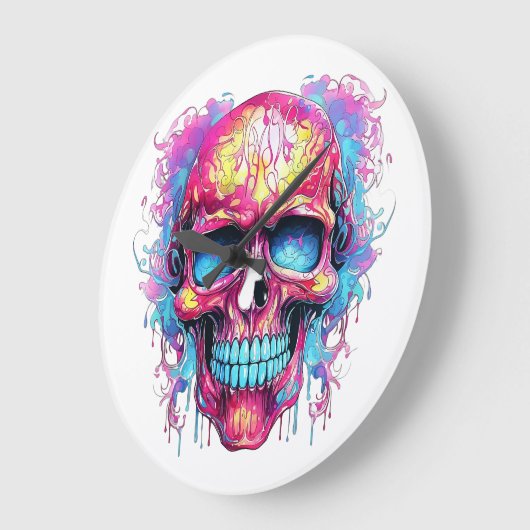 🕰️ 💀 sensationelle Skull Wall Clock 💀 🕰️ Große Wanduhr (Winkel)