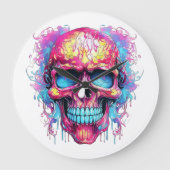 🕰️ 💀 sensationelle Skull Wall Clock 💀 🕰️ Große Wanduhr (Vorderseite)
