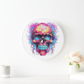 🕰️ 💀 sensationelle Skull Wall Clock 💀 🕰️ Große Wanduhr (Zuhause)