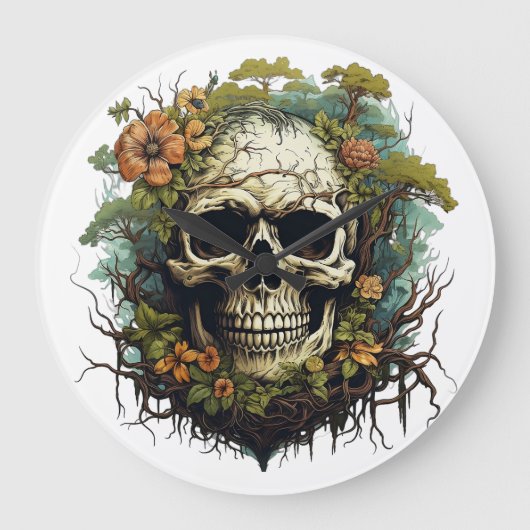 🕰️ 💀 sensationelle Skull Wall Clock 💀 🕰️ Große Wanduhr (Vorderseite)