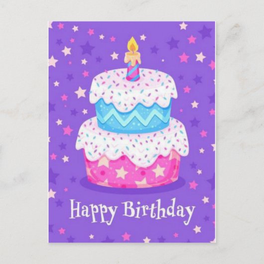 Sensationelle Sterne Happy Birthday Post Card Postkarte (Vorderseite)