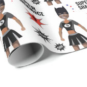 Sensationeller Superhero Niedlich Girl Panther Geb Geschenkpapier (Rolleneckpunkt)