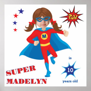 Sensationelles Mädchen Superhero Geburtstag Fantas Poster