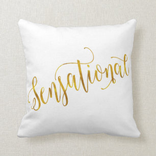 Sensationelles Zitat Gold Imitate Inspiration wei Kissen