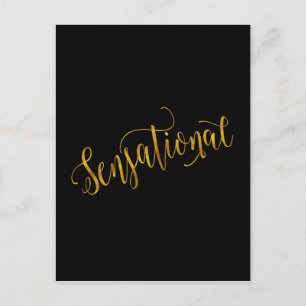 Sensationelles Zitat Gold Imitats belichten Inspir Postkarte