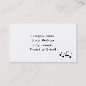 Sensationsmusik Visitenkarte (Rückseite)