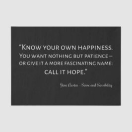 Sense And Sensibility Quote I Seidenpapier