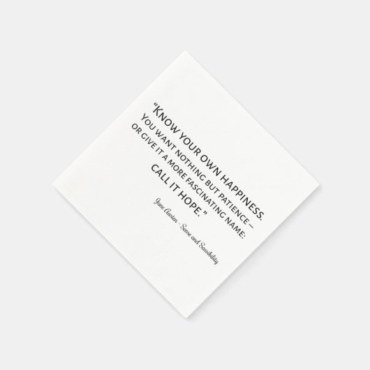 Sense And Sensibility Quote I Serviette (Ecke)