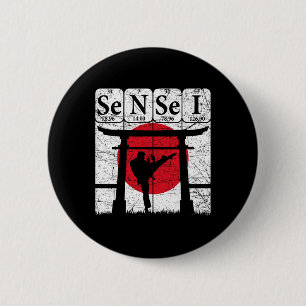 Sensei Periodensystem Elemente Martial Arts Japane Button