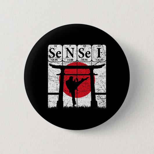 Sensei Periodensystem Elemente Martial Arts Japane Button (Vorderseite)