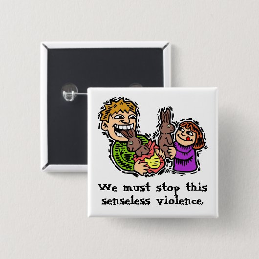 Senseless Bunny Gewalt Button (Vorne & Hinten)