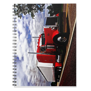 Sensenig rotes Peterbilt 379 Notizbuch Notizblock