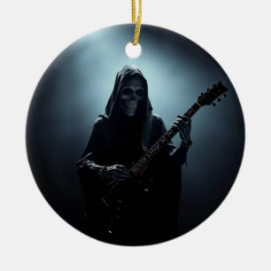 Sensenmann auf der Bühne mit Gitarre Keramik Ornament