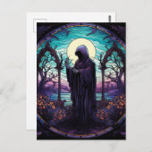 Sensenmann aus festem Glas Postkarte (Vorne/Hinten)