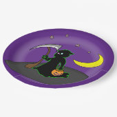 Sensenmann, Ax, MondHalloween-Papierfächer, Teller (Schrägansicht)