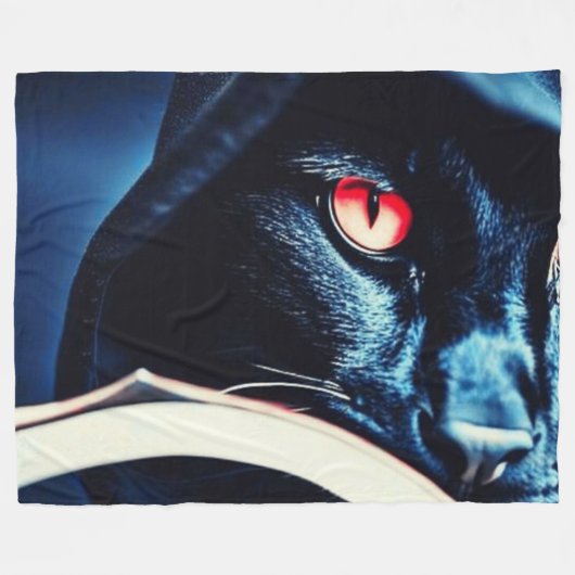 Sensenmann Cat Fleecedecke (Vorderseite (Horizontal))