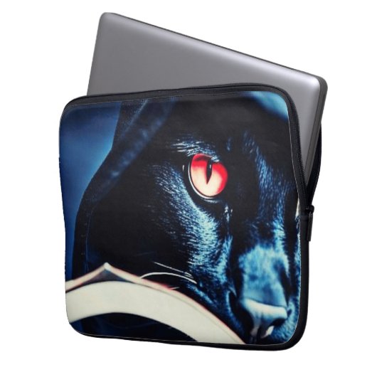 Sensenmann Cat Laptopschutzhülle (Vorderseite Links)