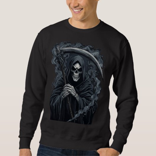 Sensenmann Dark Art Grafik Sweatshirt (Vorderseite)