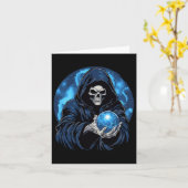 Sensenmann Death Skeleton Halloween Karte (Gelbe Blume)