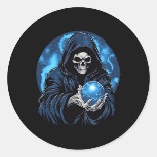 Sensenmann Death Skeleton Halloween Runder Aufkleber