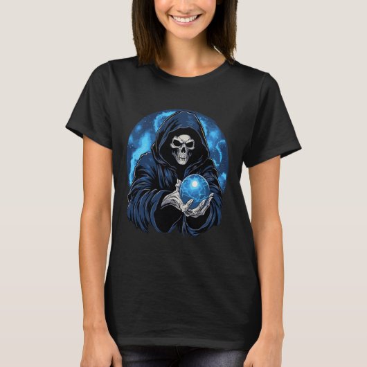 Sensenmann Death Skeleton Halloween T-Shirt (Vorderseite)