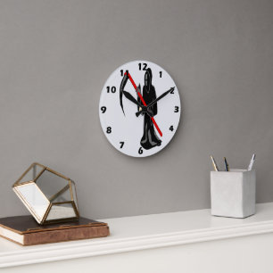 Sensenmann-Design Runde Wanduhr