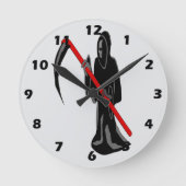 Sensenmann-Design Runde Wanduhr (Vorderseite)